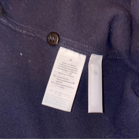 J Crew Wallace & Barnes Navy Blue Wool Blend Naval CPO Shirt Sz M - Picture 6 of 6